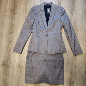 Express Blue Linen Blend Skirt Suit – Blazer & Pencil Skirt NWT